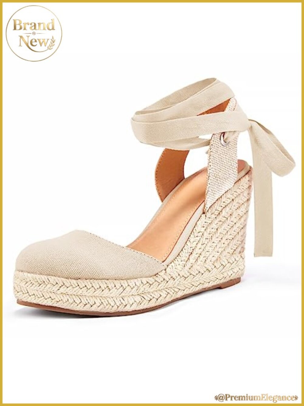 Ermonn Womens Espadrilles Wedge Sandals Platform Closed Toe Ankle Strap Lace Up